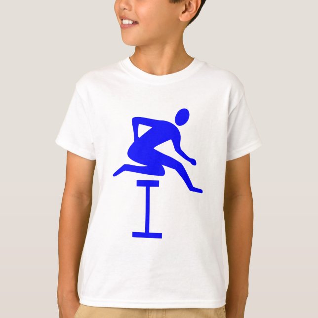 Hurdling - Blau T-Shirt (Vorderseite)