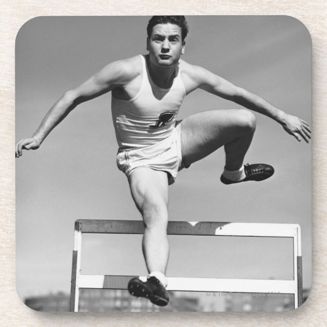 Hurdling Getränkeuntersetzer (Vorderseite)