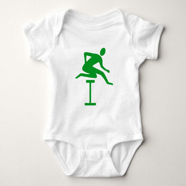Hurdling - Grass Green Baby Strampler (Vorderseite)