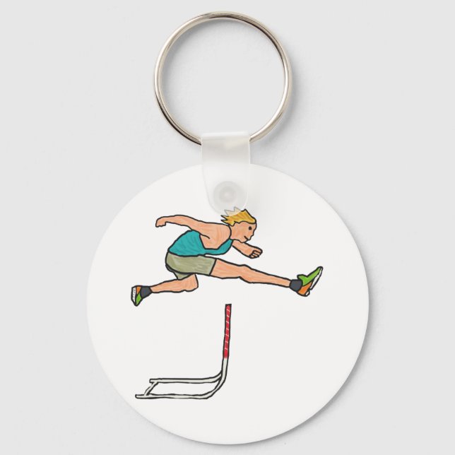 Hurdling Hurdles Schlüsselanhänger (Vorderseite)
