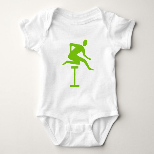 Hurdling - Martian Green Baby Strampler (Vorderseite)