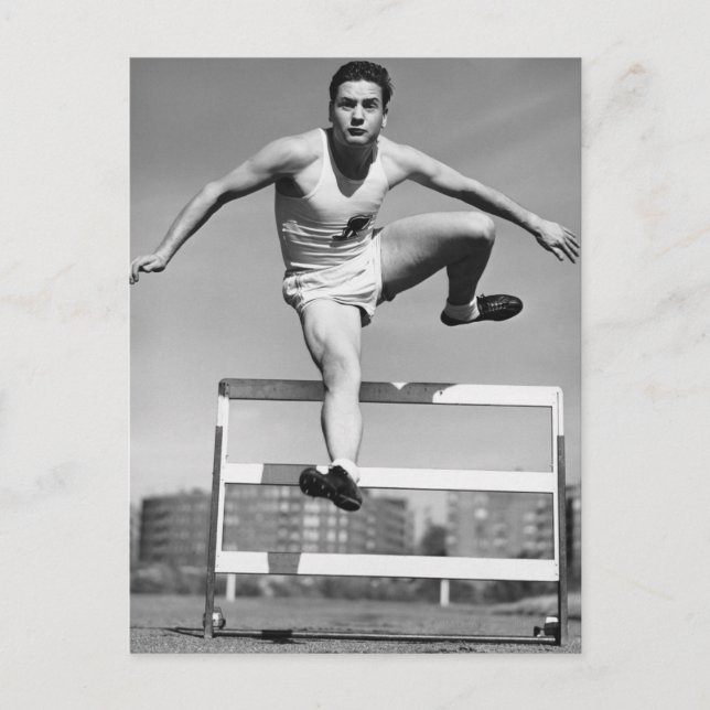 Hurdling Postkarte (Vorderseite)