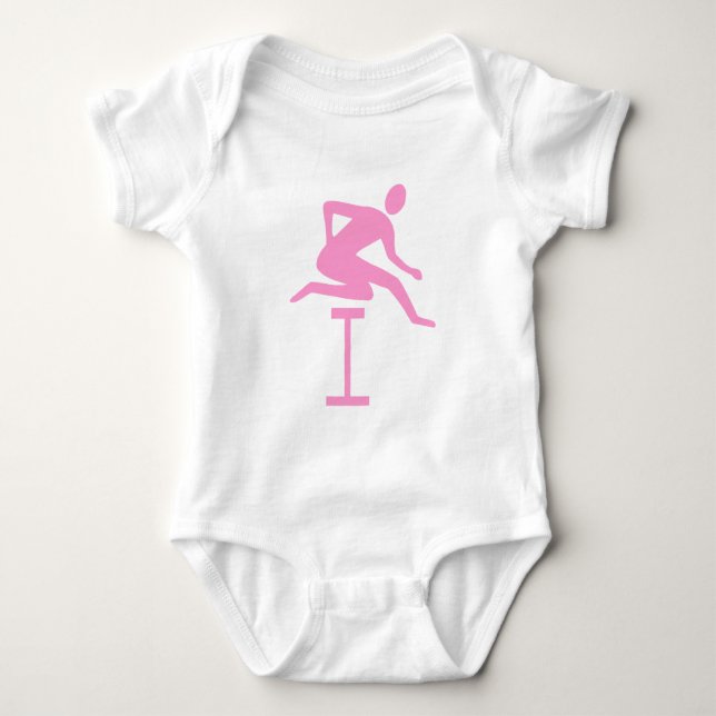 Hurdling - Rosa Baby Strampler (Vorderseite)