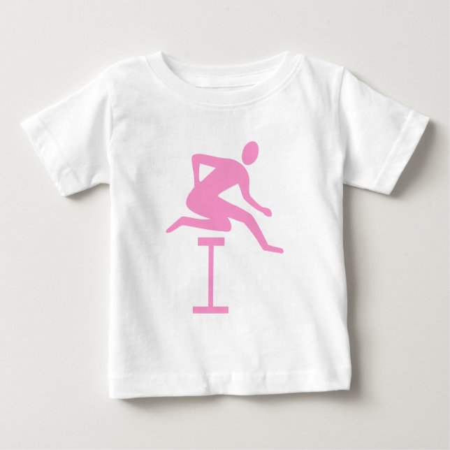 Hurdling - Rosa Baby T-shirt (Vorderseite)