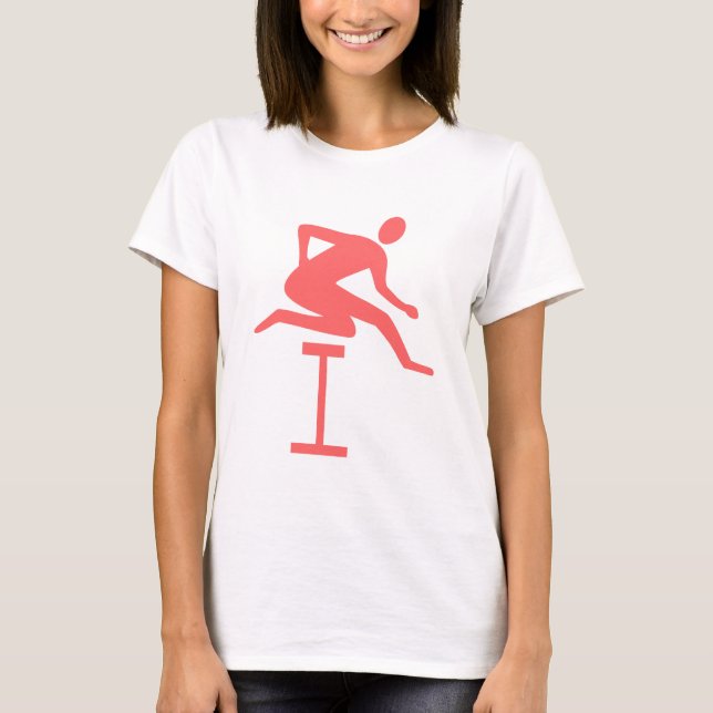 Hurdling - tropisches Rosa T-Shirt (Vorderseite)