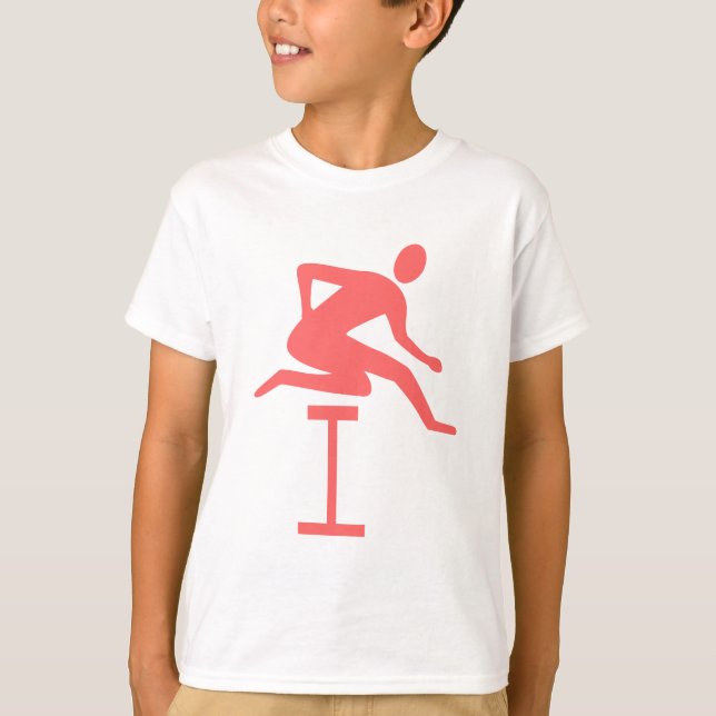 Hurdling - tropisches Rosa T-Shirt (Vorderseite)