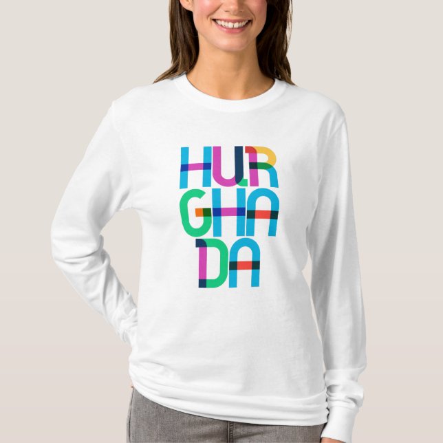 Hurghada Ägypten Pop Kunstbriefe T-Shirt (Vorderseite)