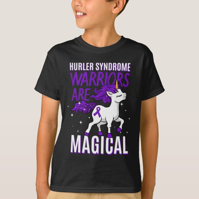 Hurler Syndrom Warrior Awareness Unicorn Mps-ih P T-Shirt (Vorderseite)