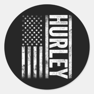 Hurley Ky Vintage Us Amerikanische Flagge Retro Fü Runder Aufkleber