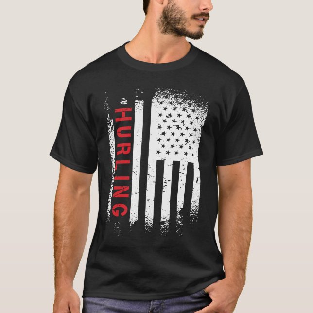 Hurling American Flag T-Shirt (Vorderseite)