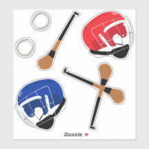 Hurling Gaelic Sports Sticks Balls und Helme