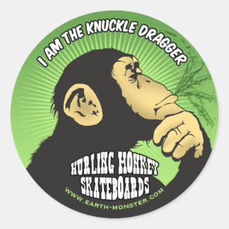 Hurling Monkey-Fenster Runder Aufkleber