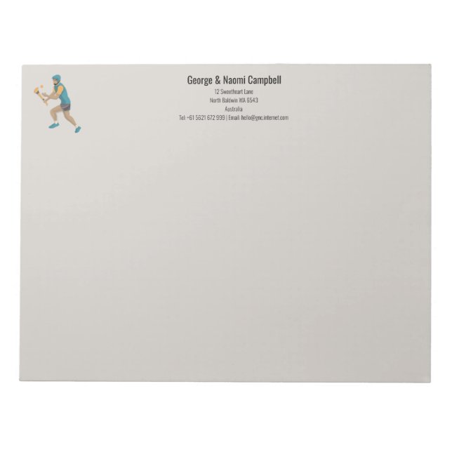 Hurling Notizblock (Vorderseite)