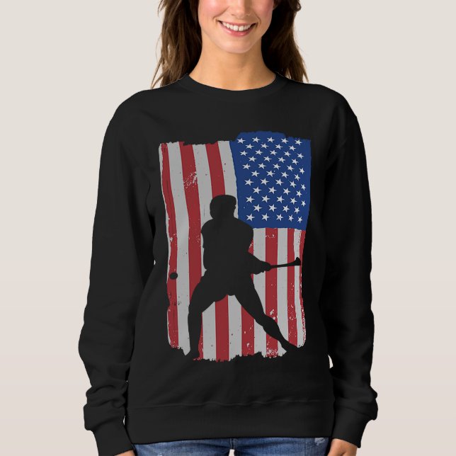 Hurling Player American Flag Sweatshirt (Vorderseite)
