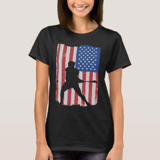 Hurling Player American Flag T-Shirt