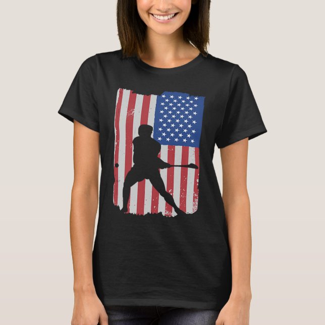 Hurling Player American Flag T-Shirt (Vorderseite)