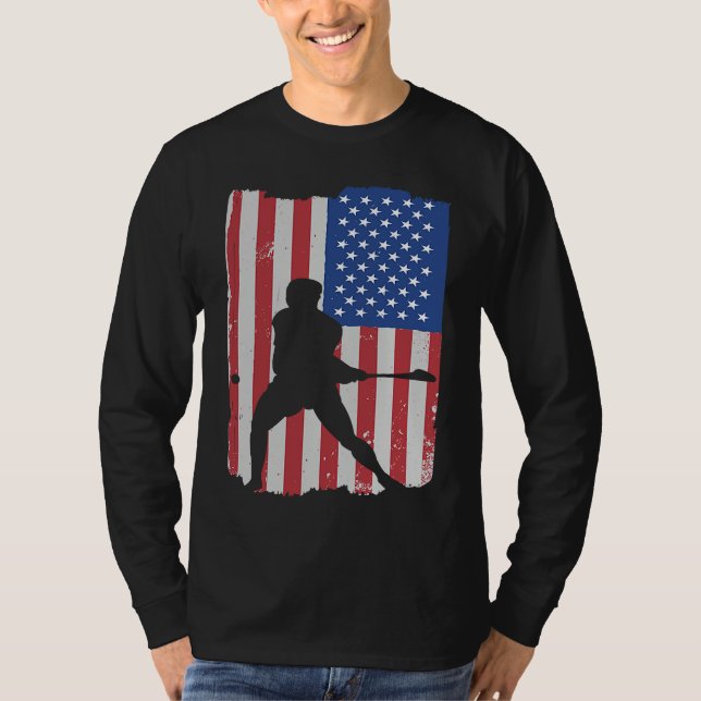 Hurling Player American Flag T-Shirt (Vorderseite)