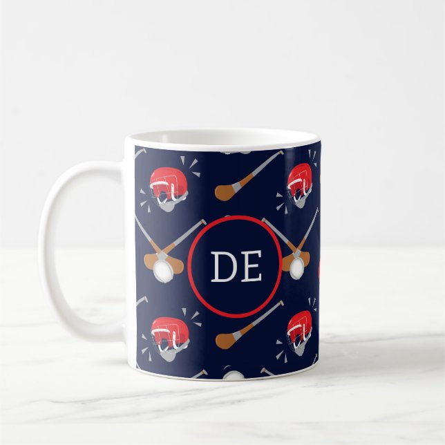 Hurling Player Gaelic Sport Monogram Kaffeetasse (Links)