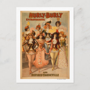 Hurly Burly Extravaganza Theatre Poster Postkarte