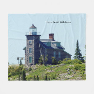Huron Island Lighthouse Fleece Decke