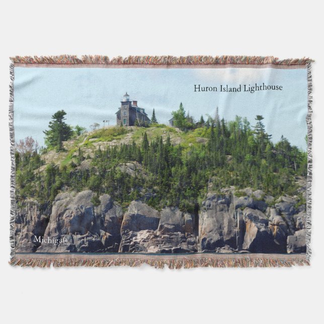 Huron Island Lighthouse Weitwinkel-Decken Decke (Vorderseite)