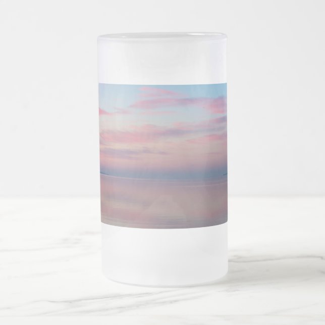 Huron Lake Pink Sunrise Mattglas Bierglas (Mittel)