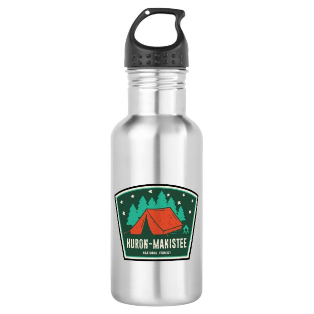 Huron Manistee National Forest Camping Edelstahlflasche (Vorderseite)