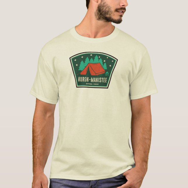Huron Manistee National Forest Camping T-Shirt (Vorderseite)