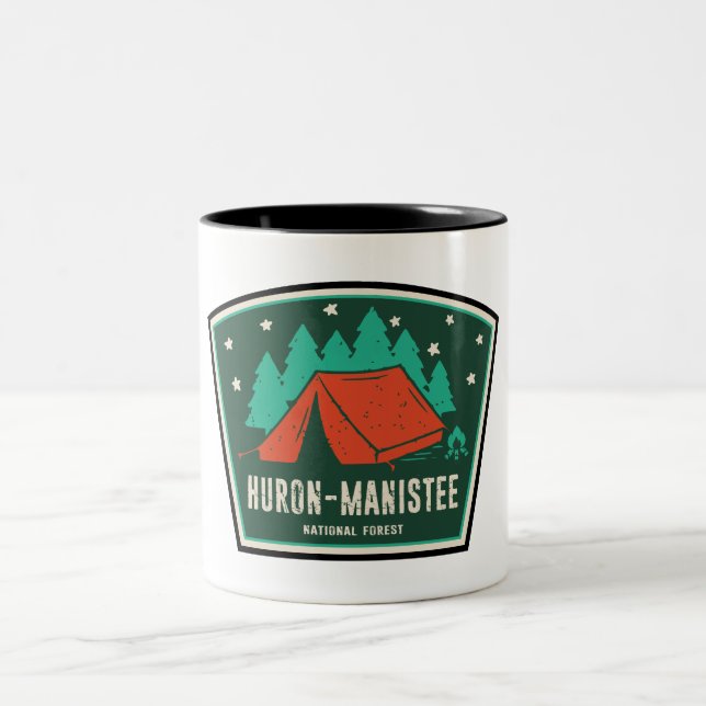 Huron Manistee National Forest Camping Zweifarbige Tasse (Mittel)