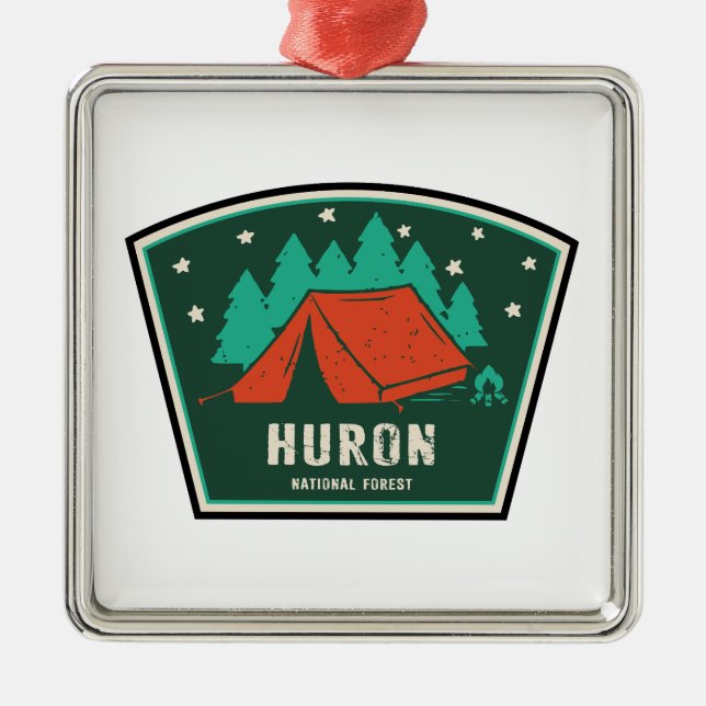 Huron National Forest Camping Ornament Aus Metall (Vorne)
