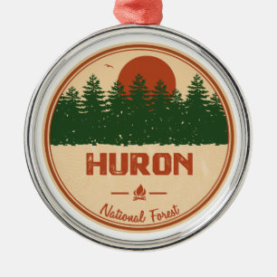 Huron National Forest Ornament Aus Metall
