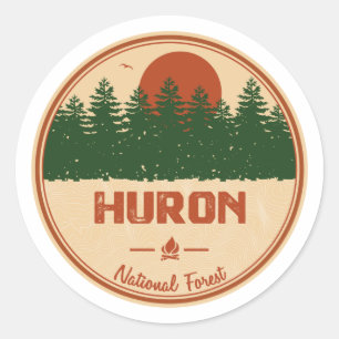 Huron National Forest Runder Aufkleber