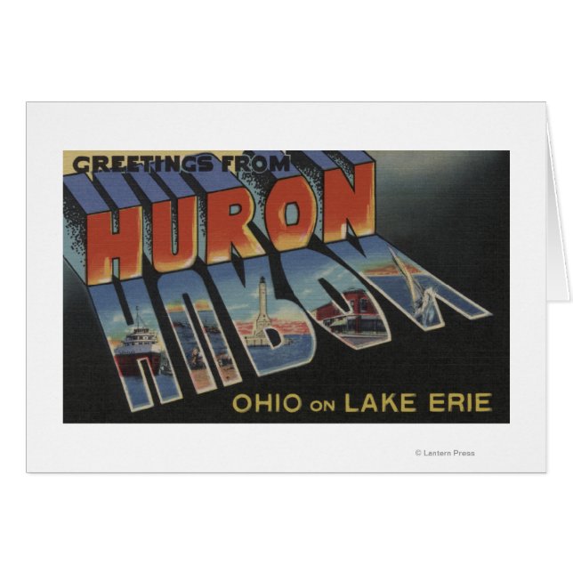 Huron, Ohio - Lake Erie - Große Letter Scenes (Vorderseite (Horizontal))