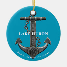 Huron Patriotic Not leidender Anker nautisch Keramik Ornament