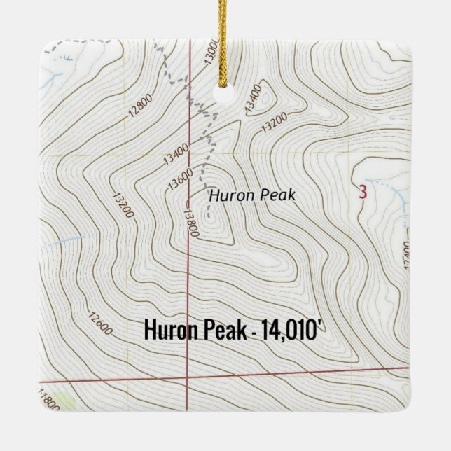 Huron Peak Colorado Fourteener Keramikornament (Rückseite)