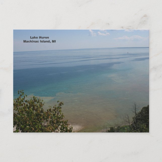 Huron-See auf Mackinac Island, MI Postkarte (Vorderseite)