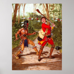 Huron Warrior, einheimischer Amerikanische Ureinwo Poster