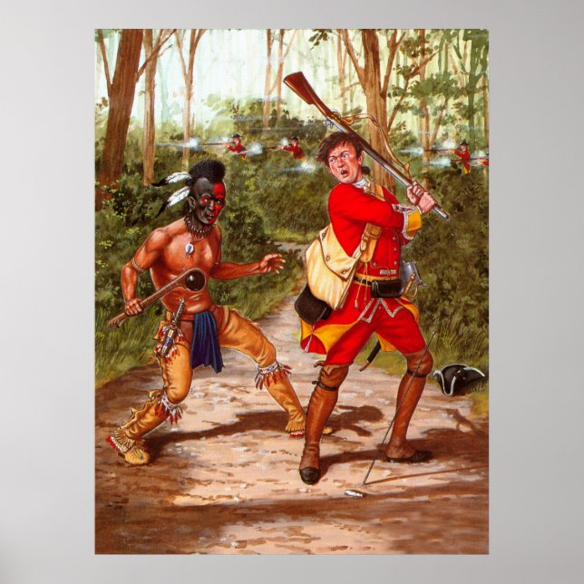 Huron Warrior, einheimischer Amerikanische Ureinwo Poster (Vorne)