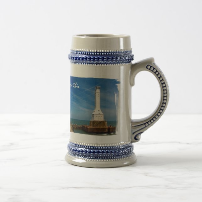 Hurone-Leuchtturmbier Stein Bierglas (Rechts)