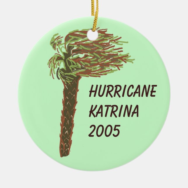 Hurr. Katrina Memorial Ornament/Grün - Anpassen! Keramik Ornament (Vorne)