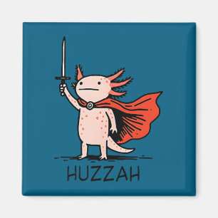 Hurra Axolotl Ritter Lustiges Schwert Meme Zitat Magnet