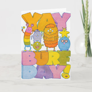 Hurra Burfday Monster Letterpress Karte