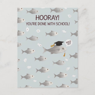 Hurra, du bist mit der Schule fertig, lustiger Fis Postkarte