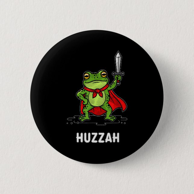 Hurra Frosch  Button (Vorderseite)