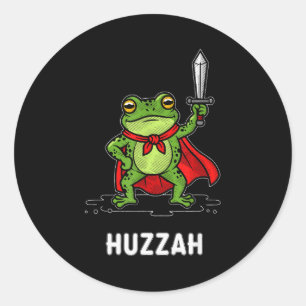 Hurra Frosch Runder Aufkleber
