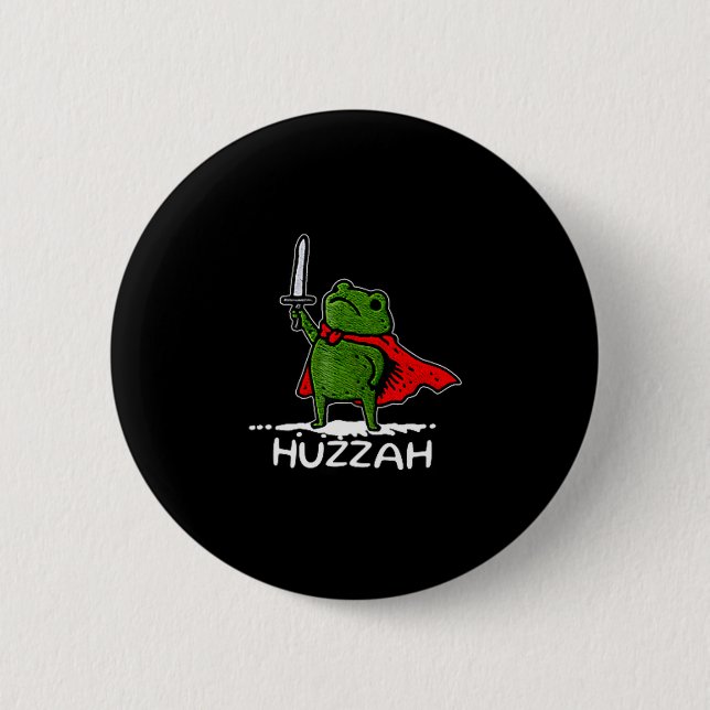 Hurra Froschritter Lustiges Schwert Meme Zitat  Button (Vorderseite)