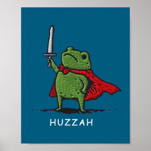 Hurra Froschritter Lustiges Schwert Meme Zitat Poster