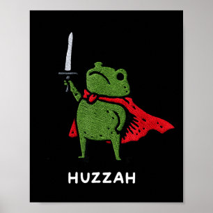 Hurra Froschritter Lustiges Schwert Meme Zitat Poster
