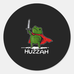 Hurra Froschritter Lustiges Schwert Meme Zitat  Runder Aufkleber
