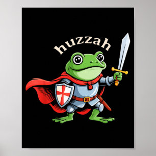 Hurra Froschritter Lustiges Schwert Mittelalter Me Poster